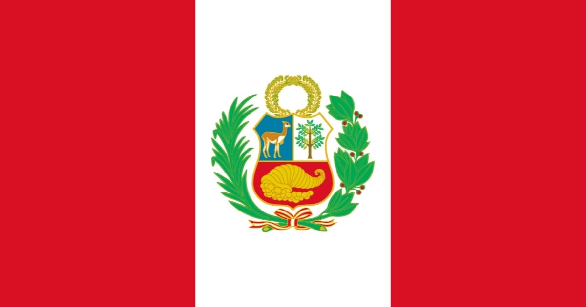 Peru's national flag.