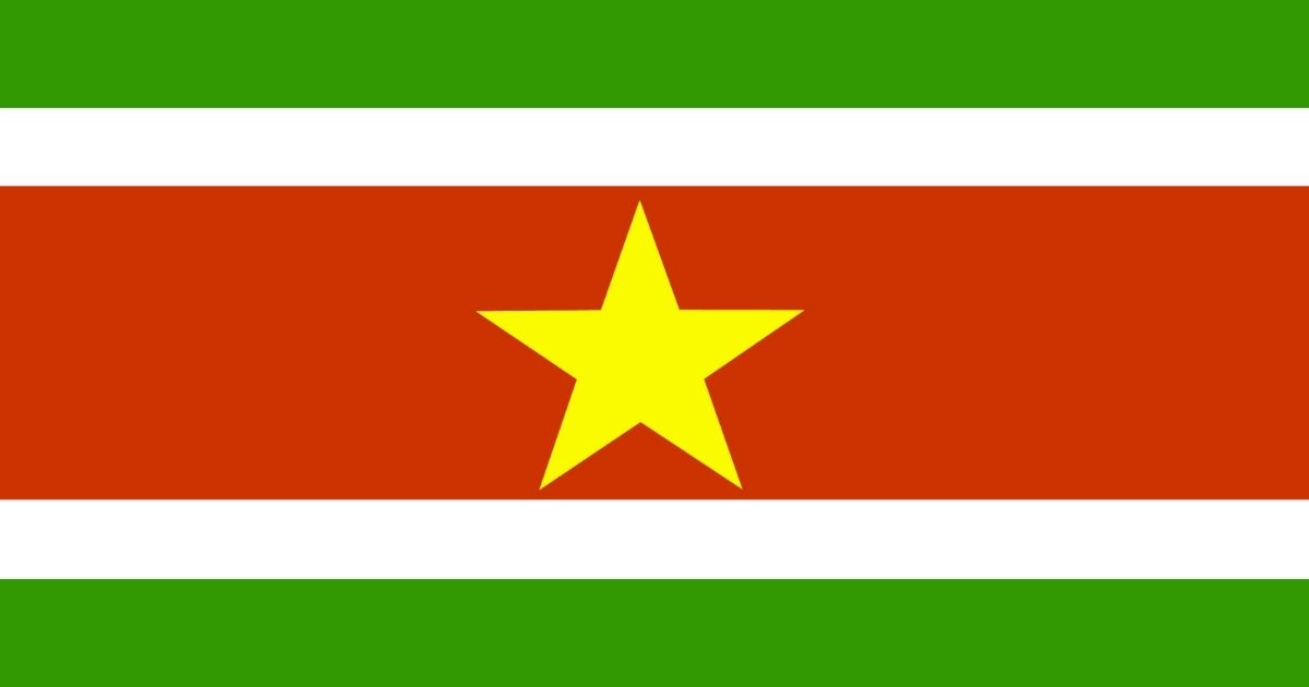 Suriname national flag.