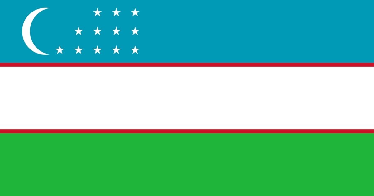 Uzbekistan's national flag.